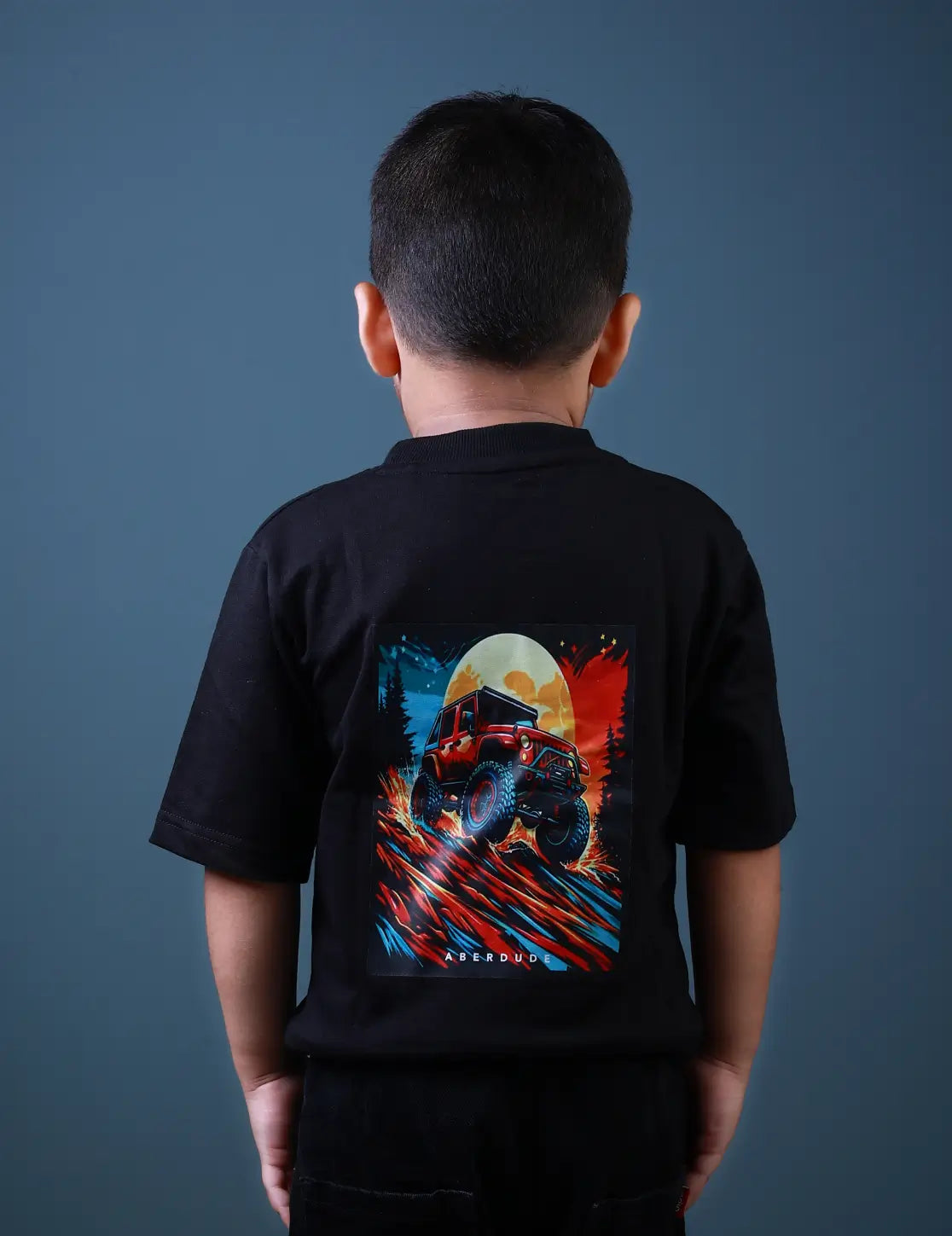 Kids (1–5 Years) Five Sleeve T-Shirt – Black Colour “JEEP” Print – Lubnet Cotton – 240-250 GSM