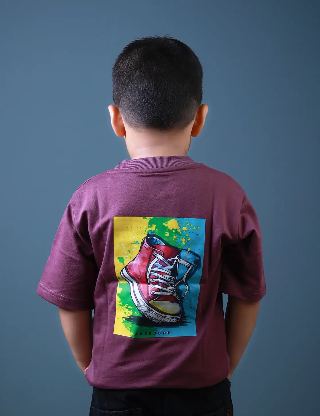 Kids (1–5 Years) Five Sleeve T-Shirt – Brick Red Colour “COLORS” Print – Lubnet Cotton – 240-250 GSM