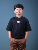 Boys (6–10 Years) Five Sleeve T-Shirt – Black Colour “STAY FOCUSED” Print – Lubnet Cotton – 240-250 GSM