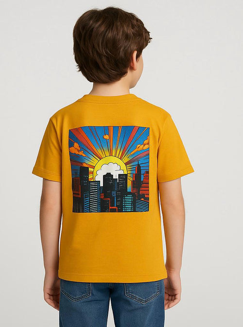 Sunrise City "New York" Kids Graphic T-Shirt - Mustard Yellow