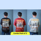 Harley Davidson Printed Oversized Men’s T-Shirt Combo Pack of 3 – Lubnet Cotton – 260-270 GSM
