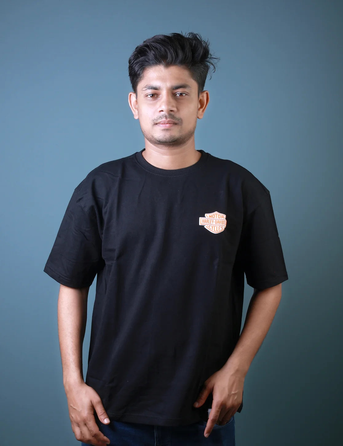 Harley Davidson Printed Oversized Men’s T-Shirt – Lubnet Cotton – 260-270 GSM