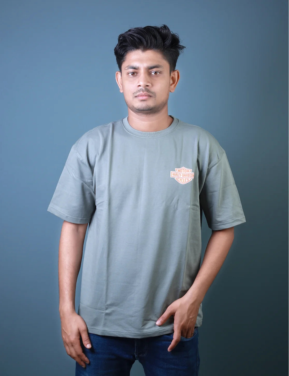 Harley Davidson Printed Oversized Men’s T-Shirt – Lubnet Cotton – 260-270 GSM