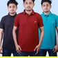 Men’s Polo Collar T-Shirt Combo Pack of 3 (Black,Green,Maroon) – Marsh Fabric – 220 GSM