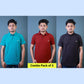 Men’s Polo Collar T-Shirt Combo Pack of 3 (Black,Green,Maroon) – Marsh Fabric – 220 GSM